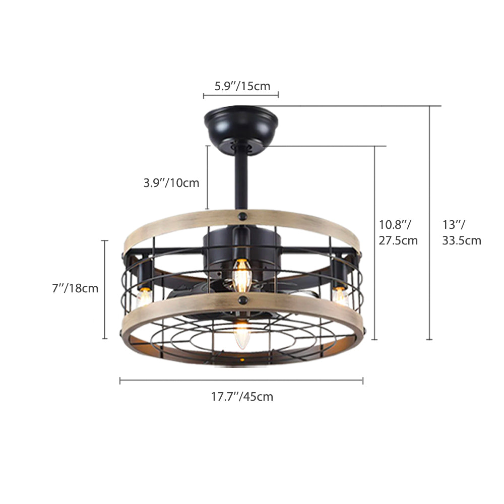 Wood Farmhouse Ceiling Fan-Size|Sofary