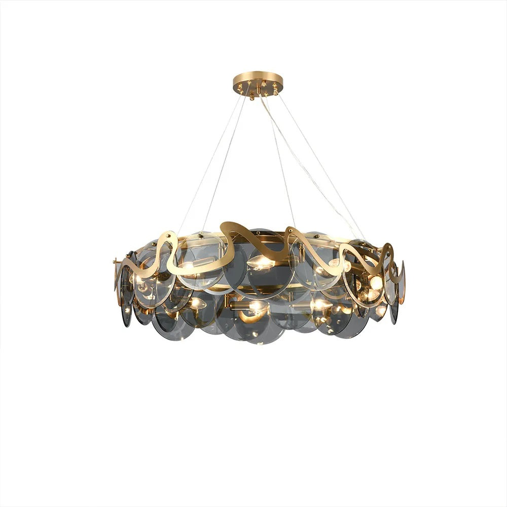 Smokey Gray Glass Chandelier