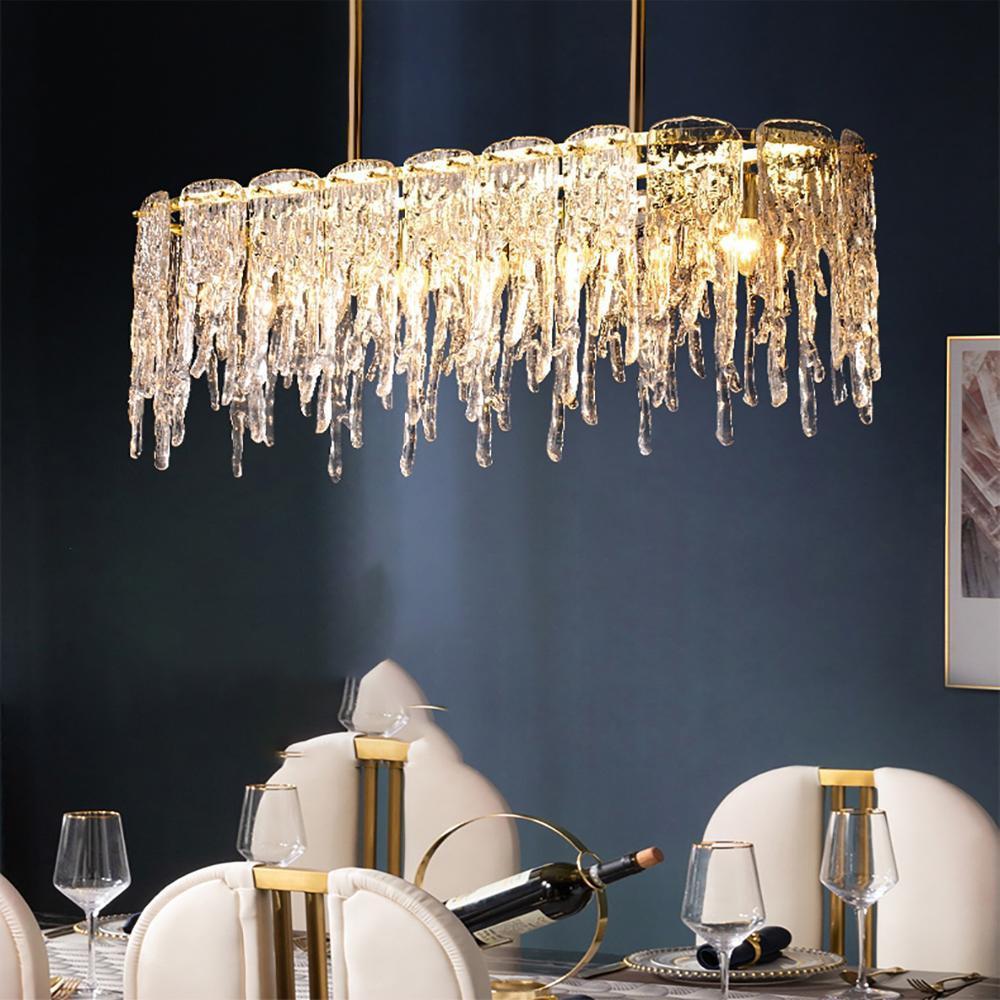 Rectangle Icicle Glass Chandelier