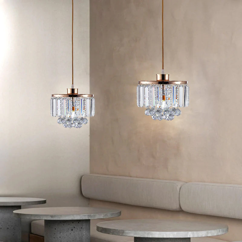 Clear Crystal Linear Pendant Light