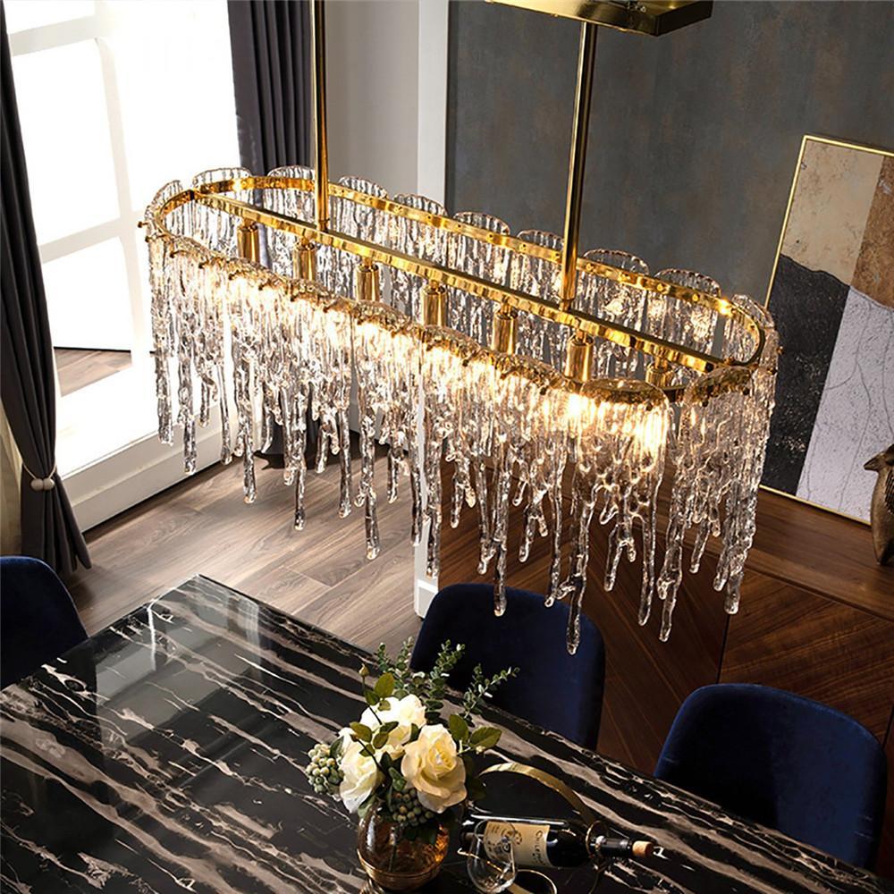 Rectangle Icicle Glass Chandelier