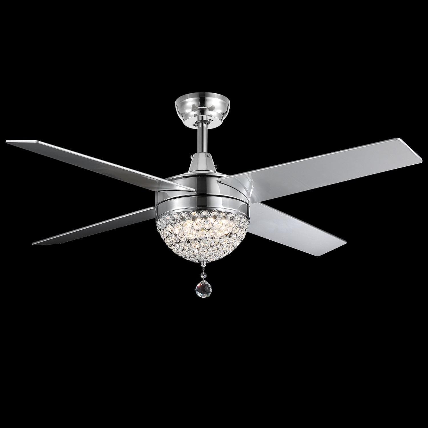 4 - Blade LED Crystal Ceiling Fan with Remote Control