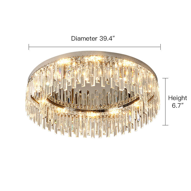 Modern Irregular Crystal Flush Mount Ceiling Light - Dimension | Sofary