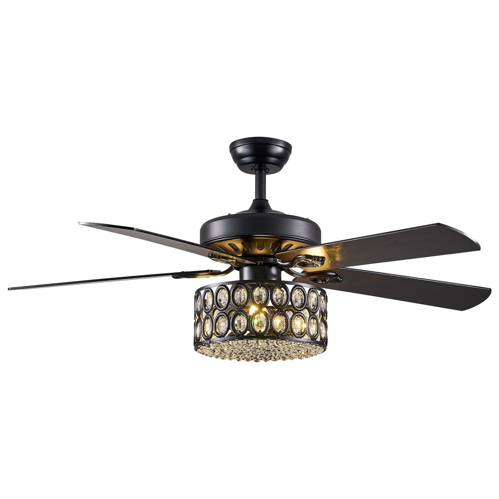 5 - Blade Drum Oval Crystal  Ceiling Fan with Remote Control