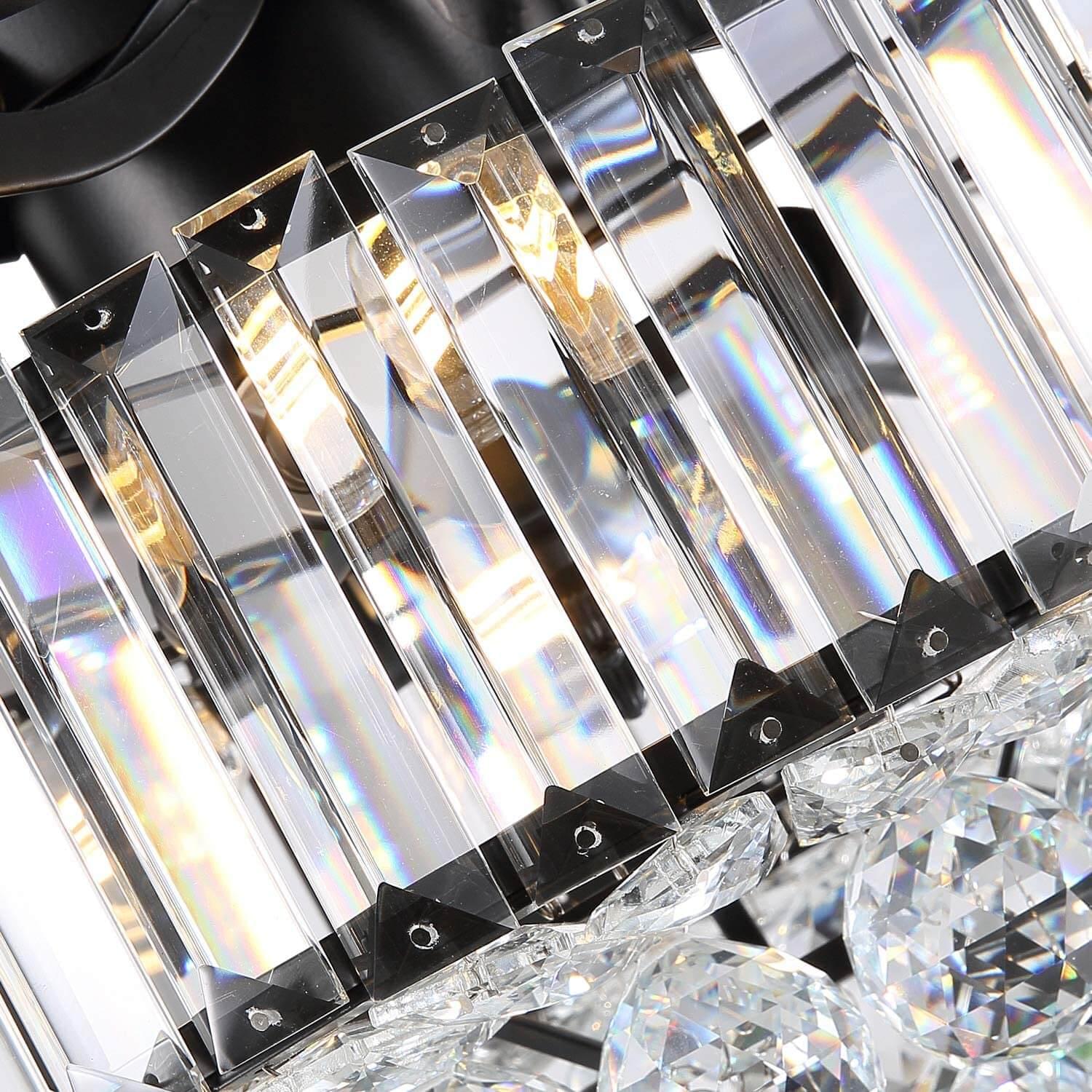 Lumi Farmhouse Crystal Ceiling Fan Light