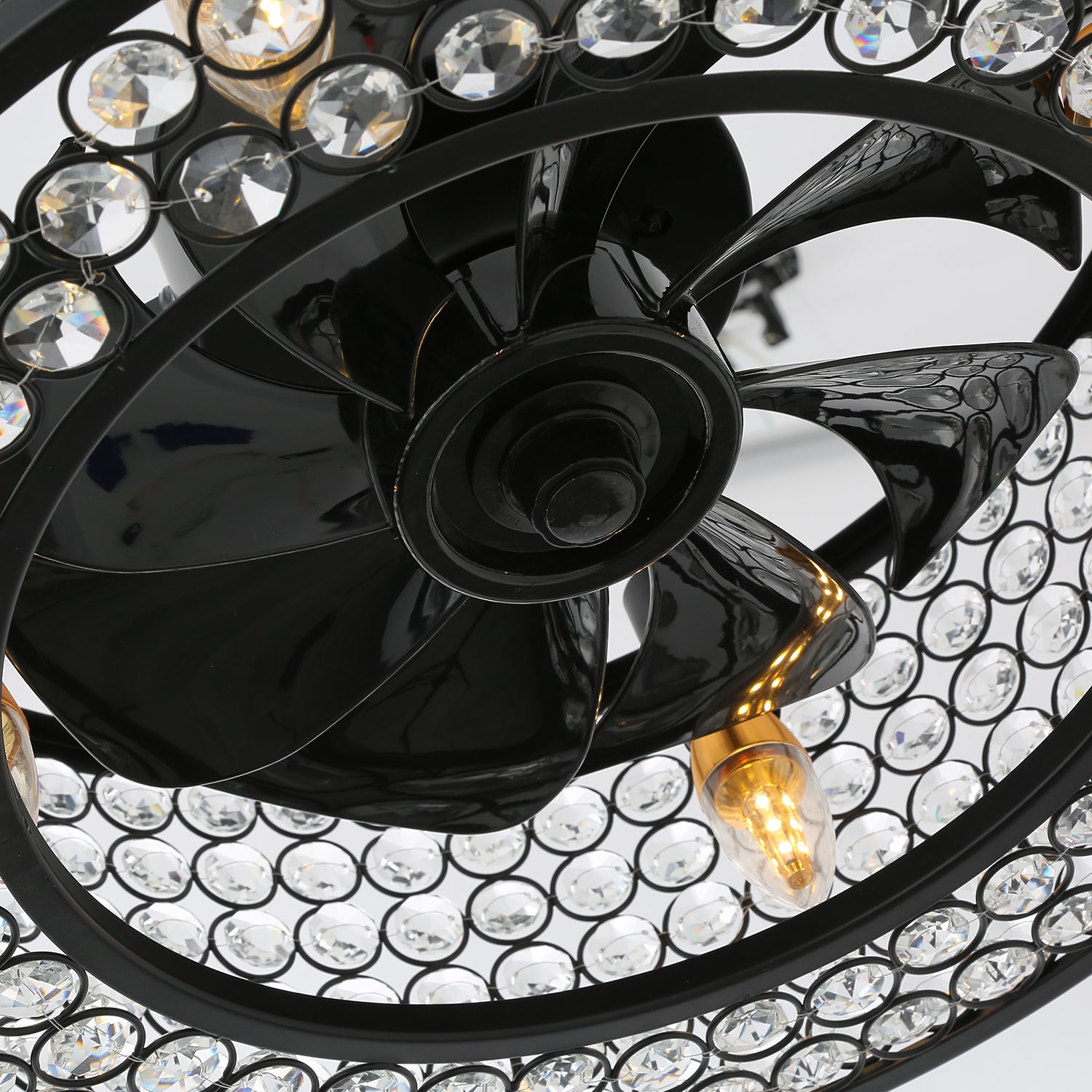 8 - Blade Drum Ceiling Fan with Remote Control - Fandelier  - Blades Detail | Sofary