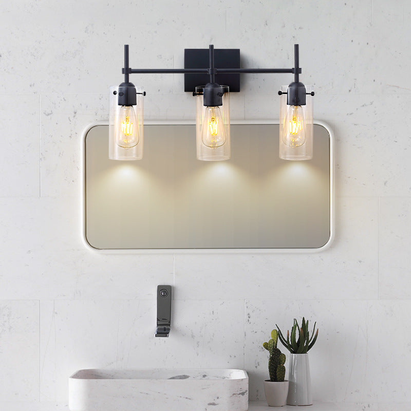 Black Clear Glass Modern Vanity Light - Bathroom | Sofary