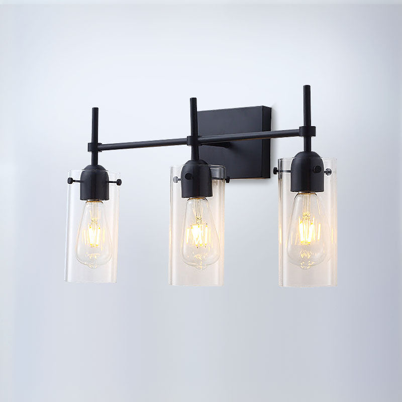 Black Clear Glass Modern Vanity Light | Sofary