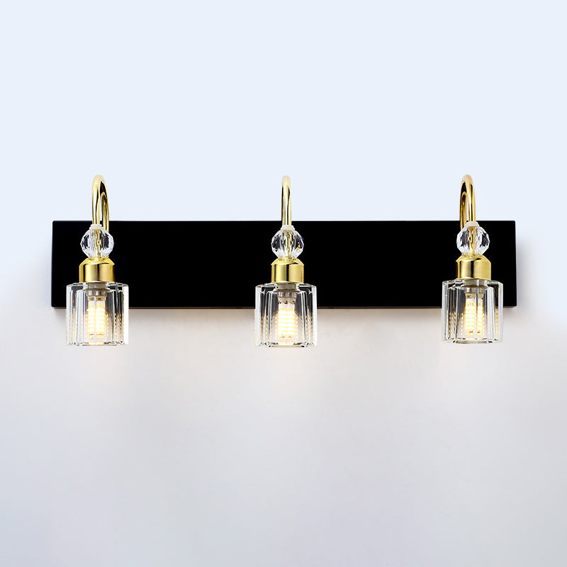 Black and Gold Crystal Vanity Light - Turn On | Sofary