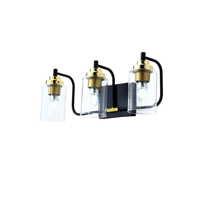 Black and Gold Glass Vanity Light - Threen Lights - Turn Off | Sofary