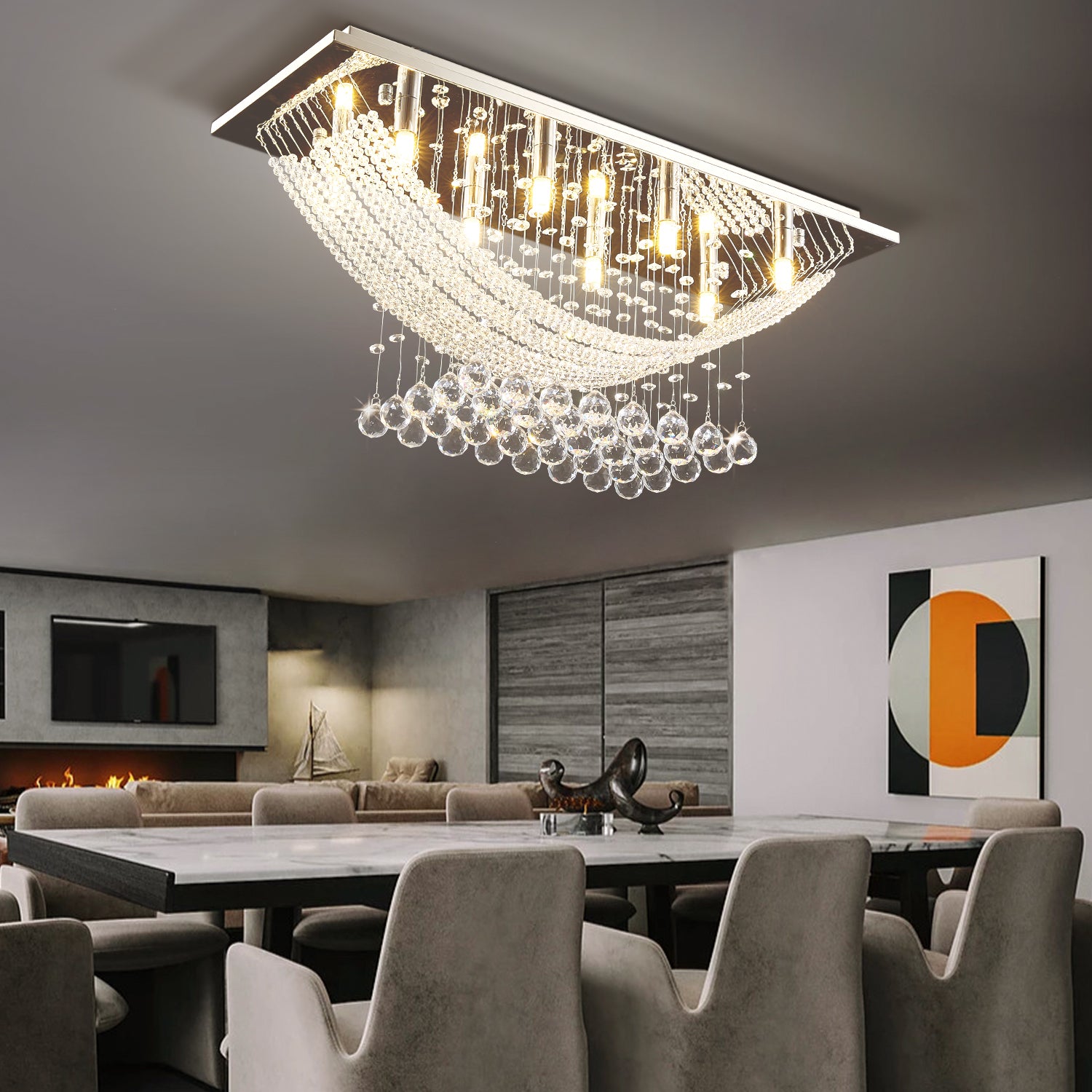 Boat Shape Luxury Crystal Chandelier - Modern Ceiling Light | Sofary