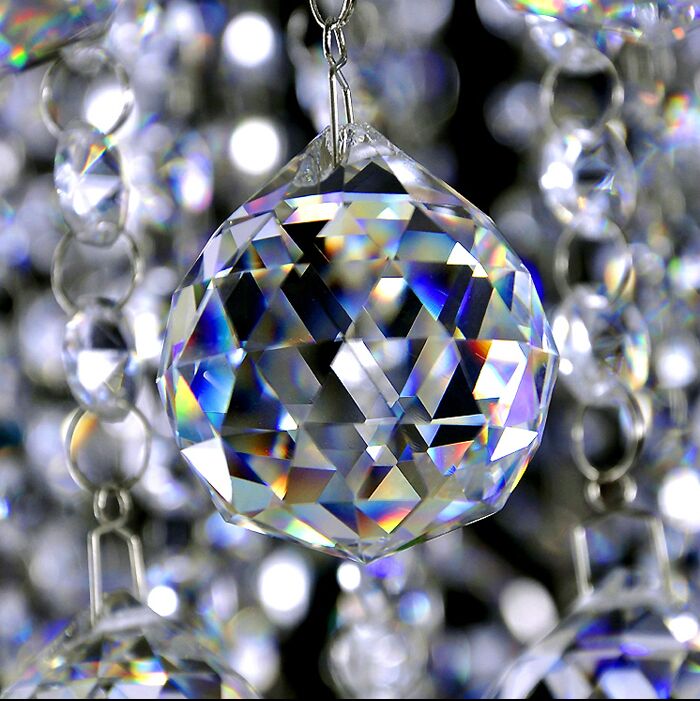 Large Raindrop Crystal Chandelier Ball Shape - details