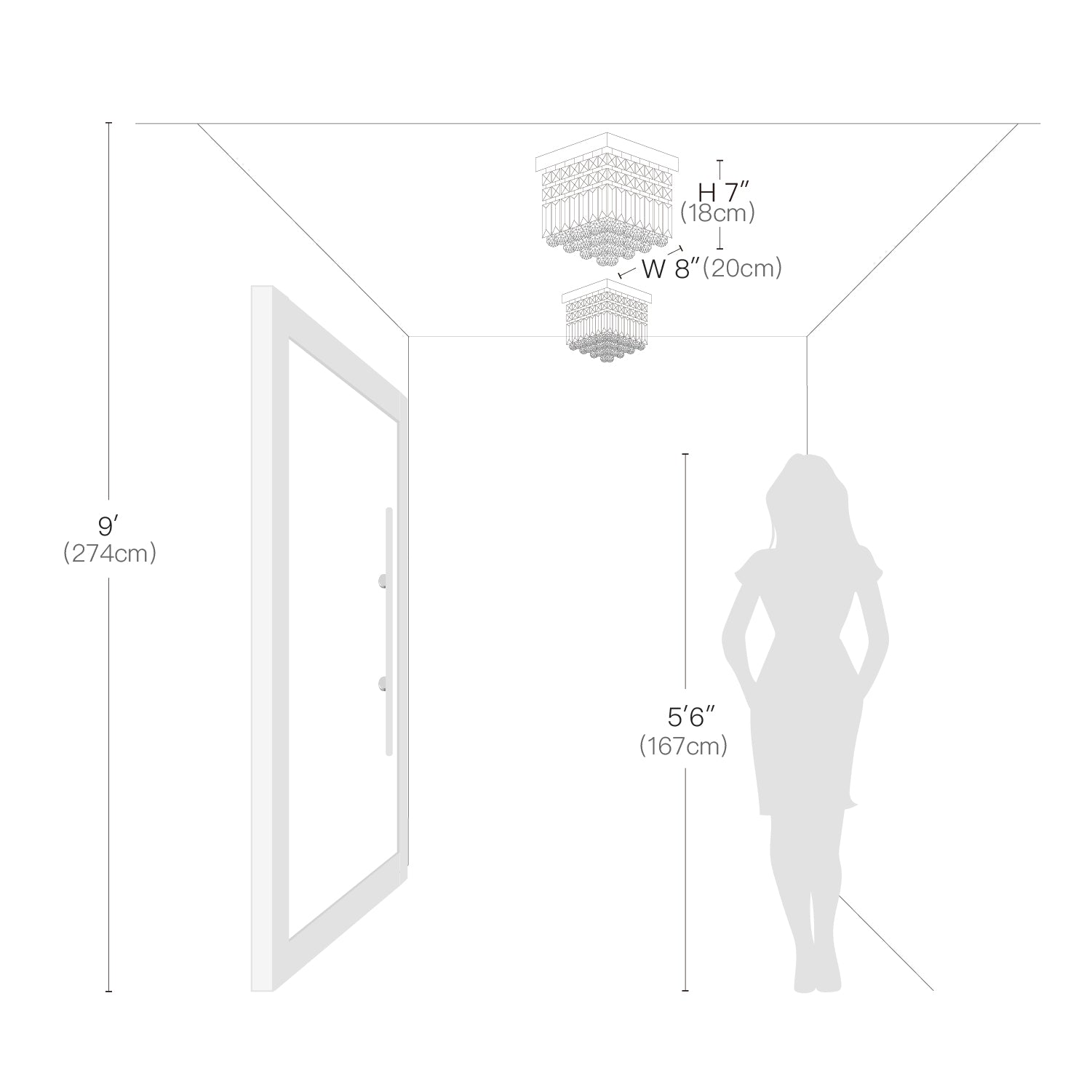 Mini Modern Square Flush Mount Ceiling Light