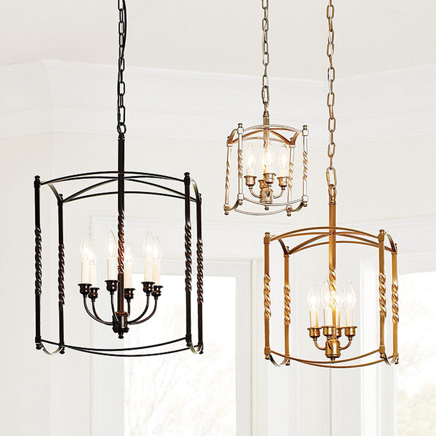 Modern Industry Lantern Geometric Chandelier   - Rustic Design | Sofary