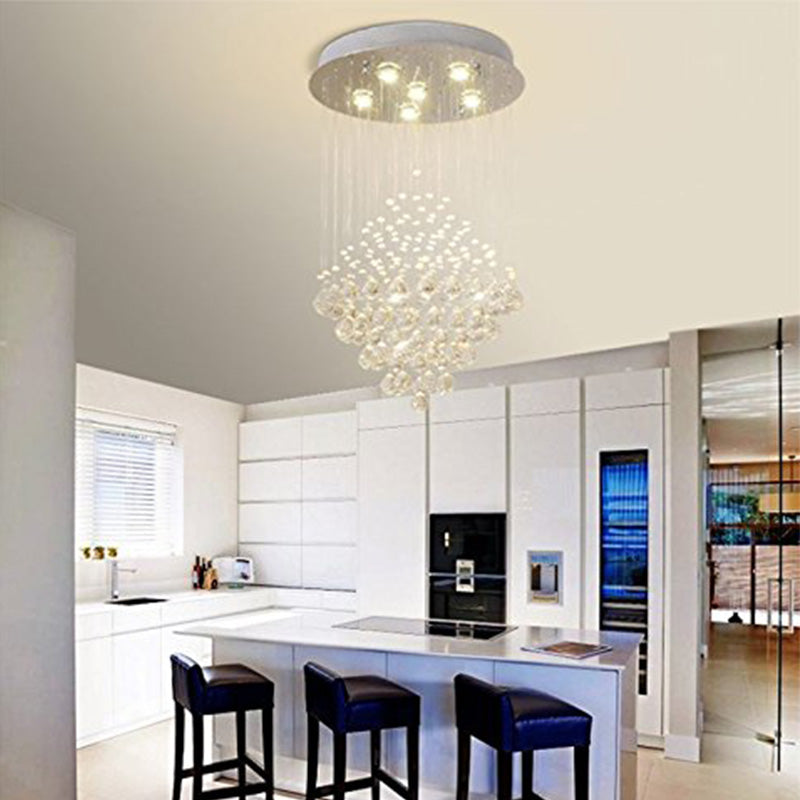 Elegant Raindrop Crystal Ball Chandelier - Dining Table Ceiling Lamp