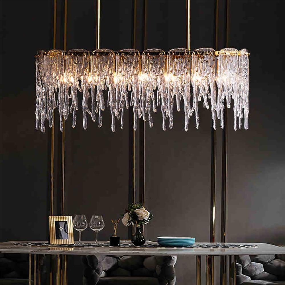 Rectangle Icicle Glass Chandelier