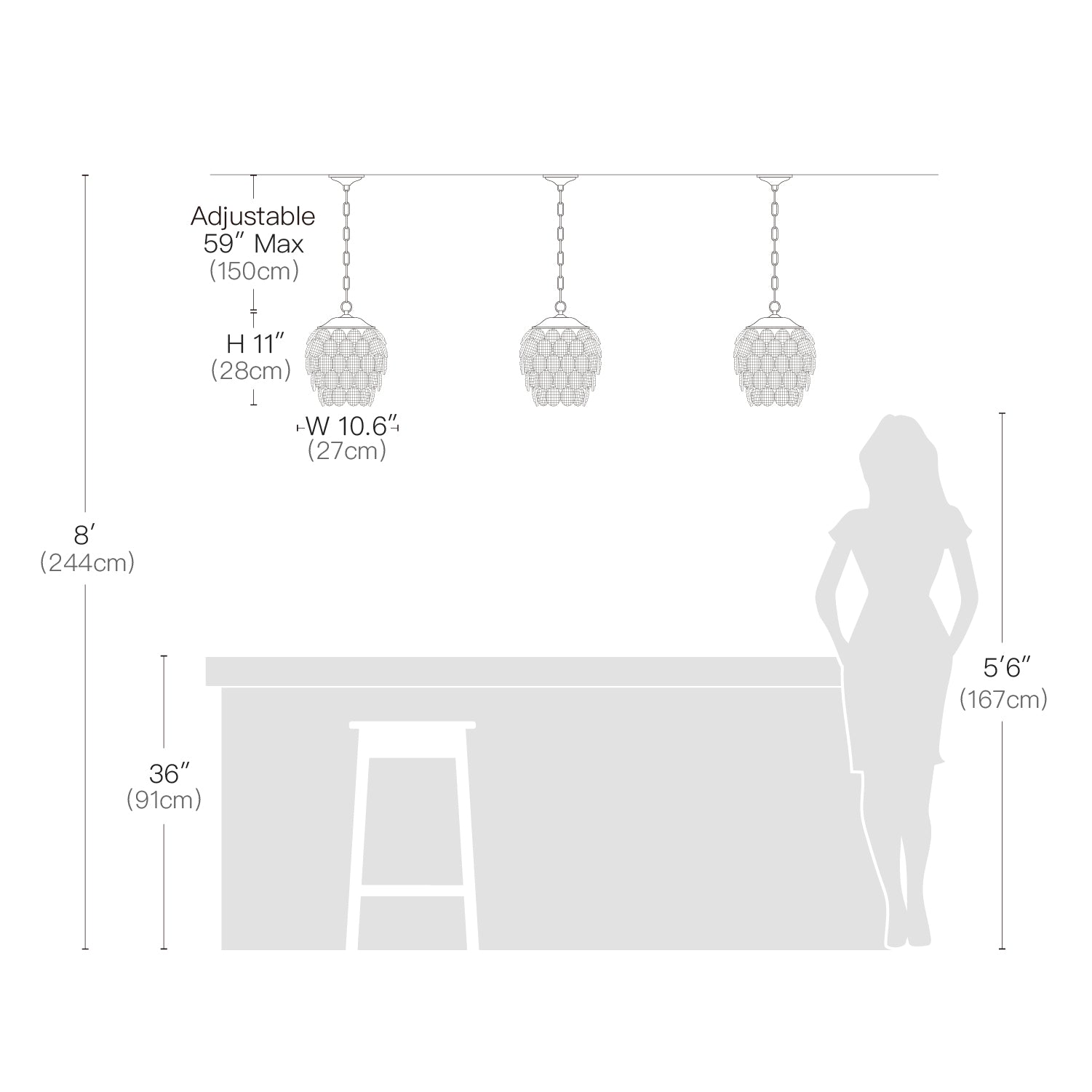 Pine Cone Shape Crystal Chandelier - Dining Room Pendant Light