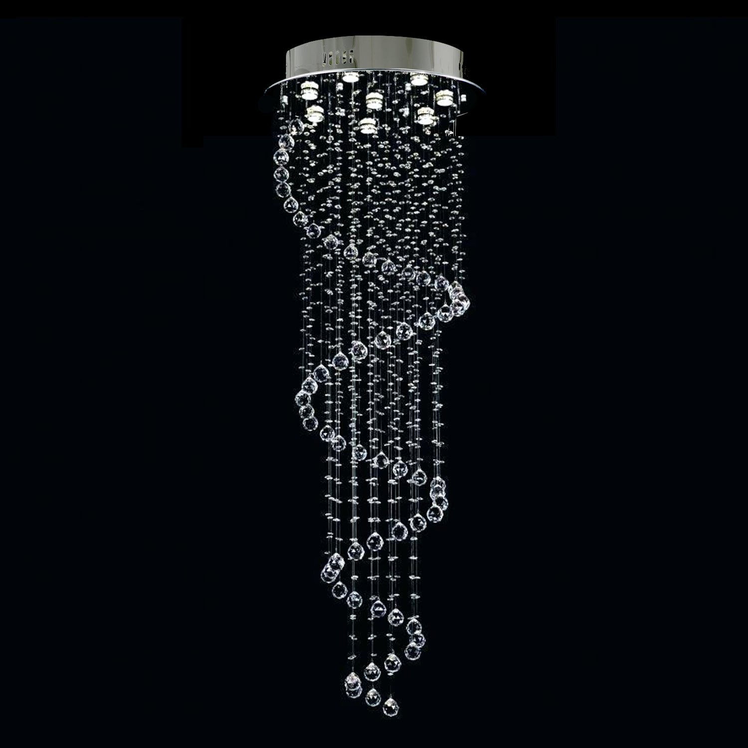 Spiral Raindrop Chandelier - raindrop lighting fixture Crystal Ceiling Light