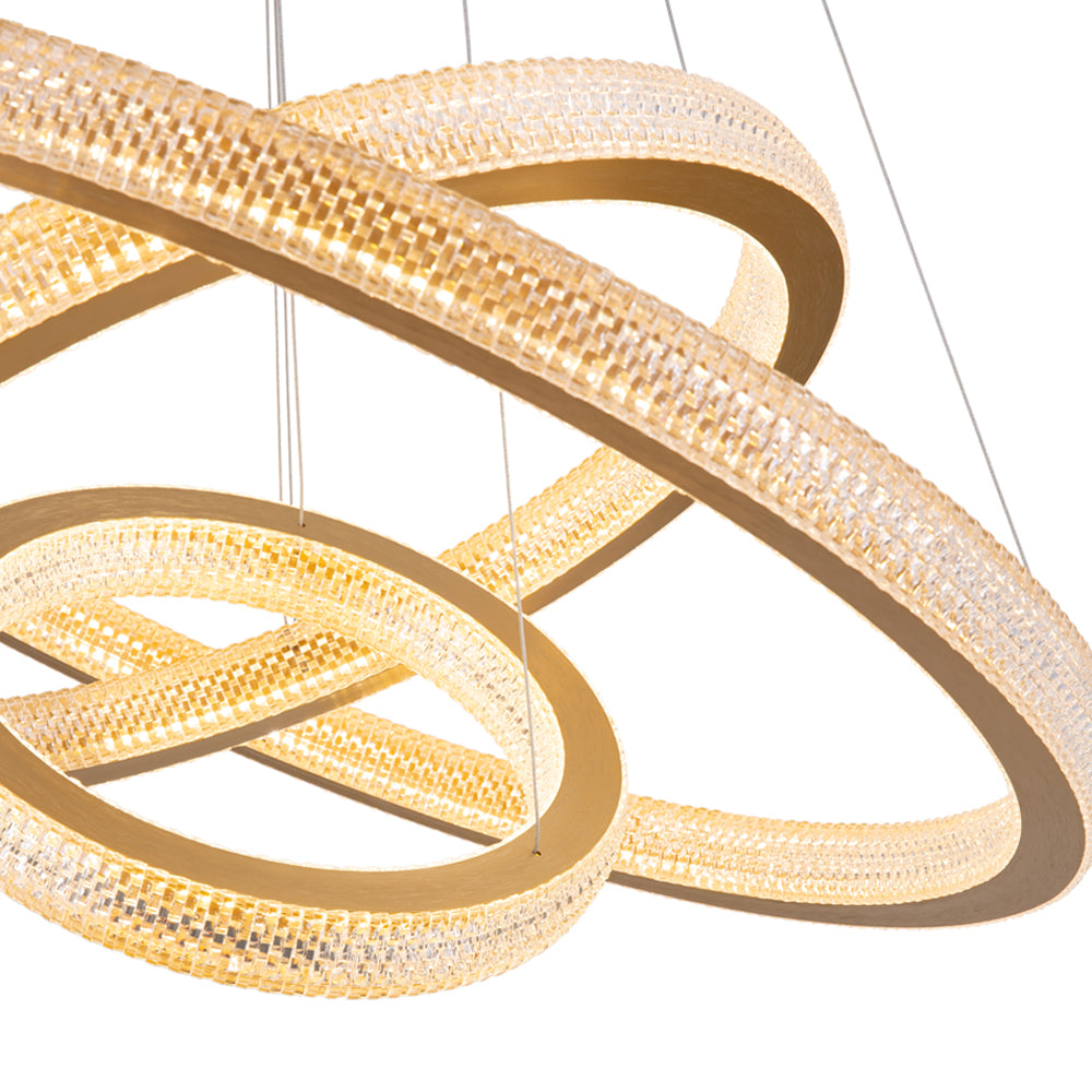 Three Rings Gold LED Chandelier - Rings Detail | Sofary
