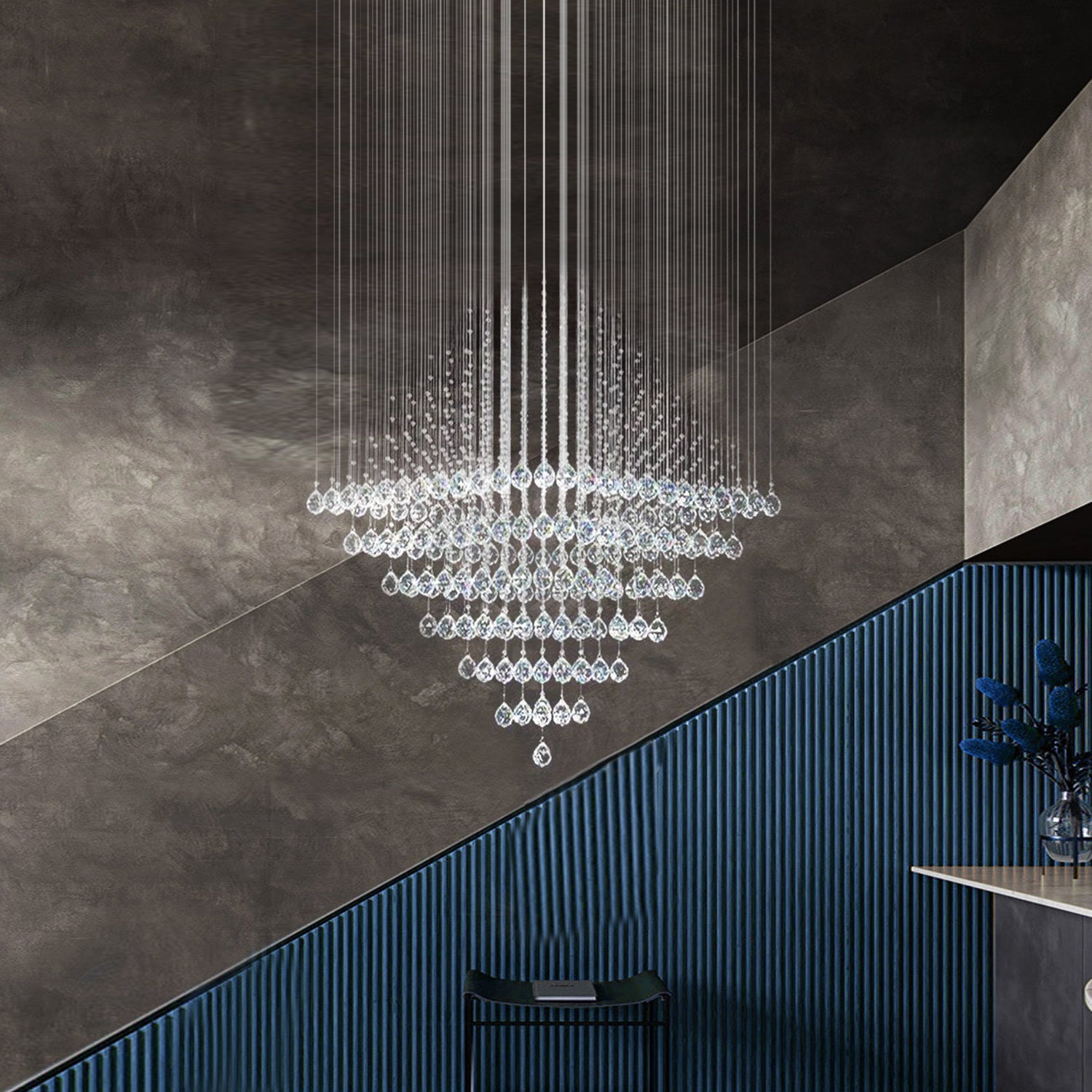 Rubik Lighting - Diamond Shape Crystal Chandelier