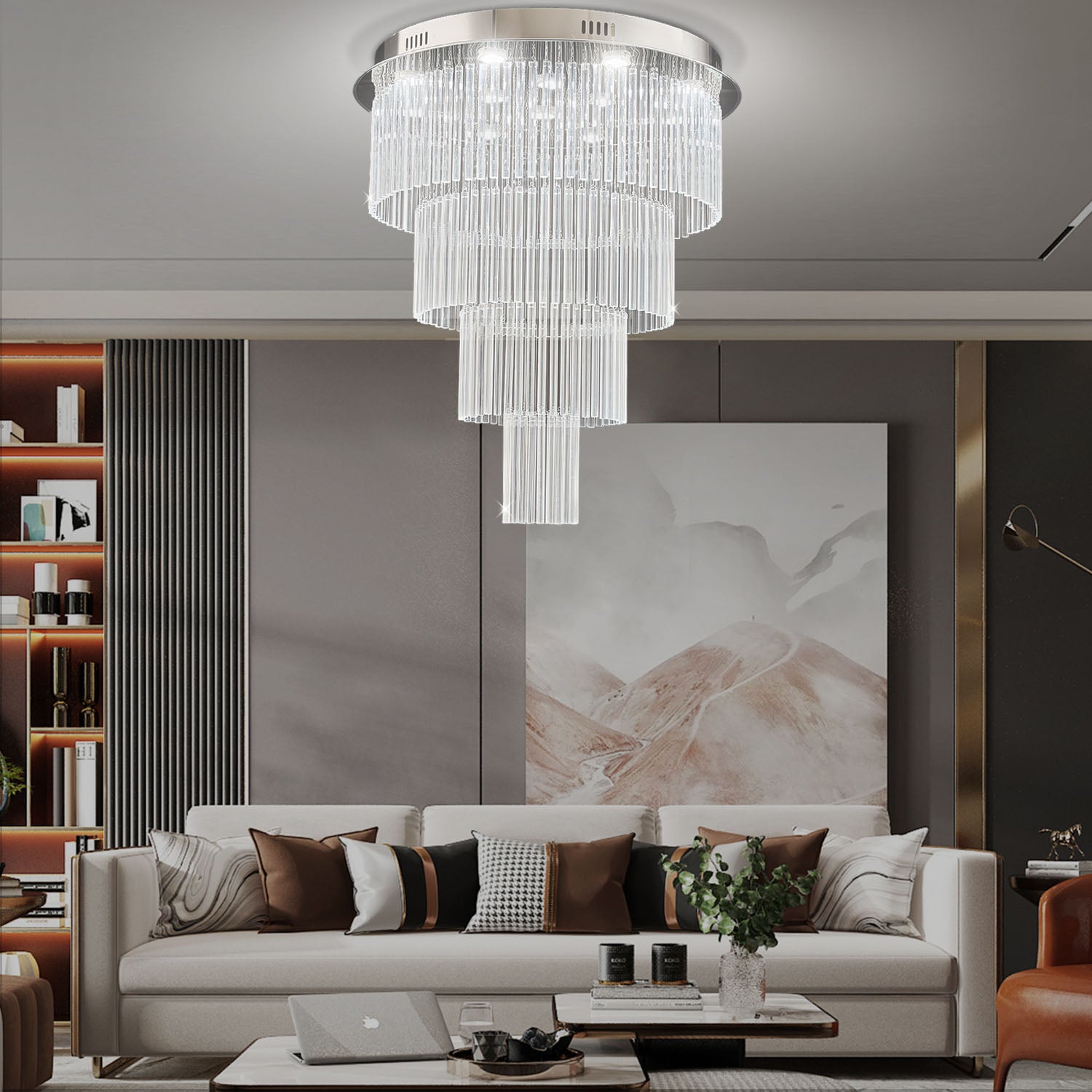 Multi Layers Round Raindrop Chandelier - Ceiling Light | Sofary