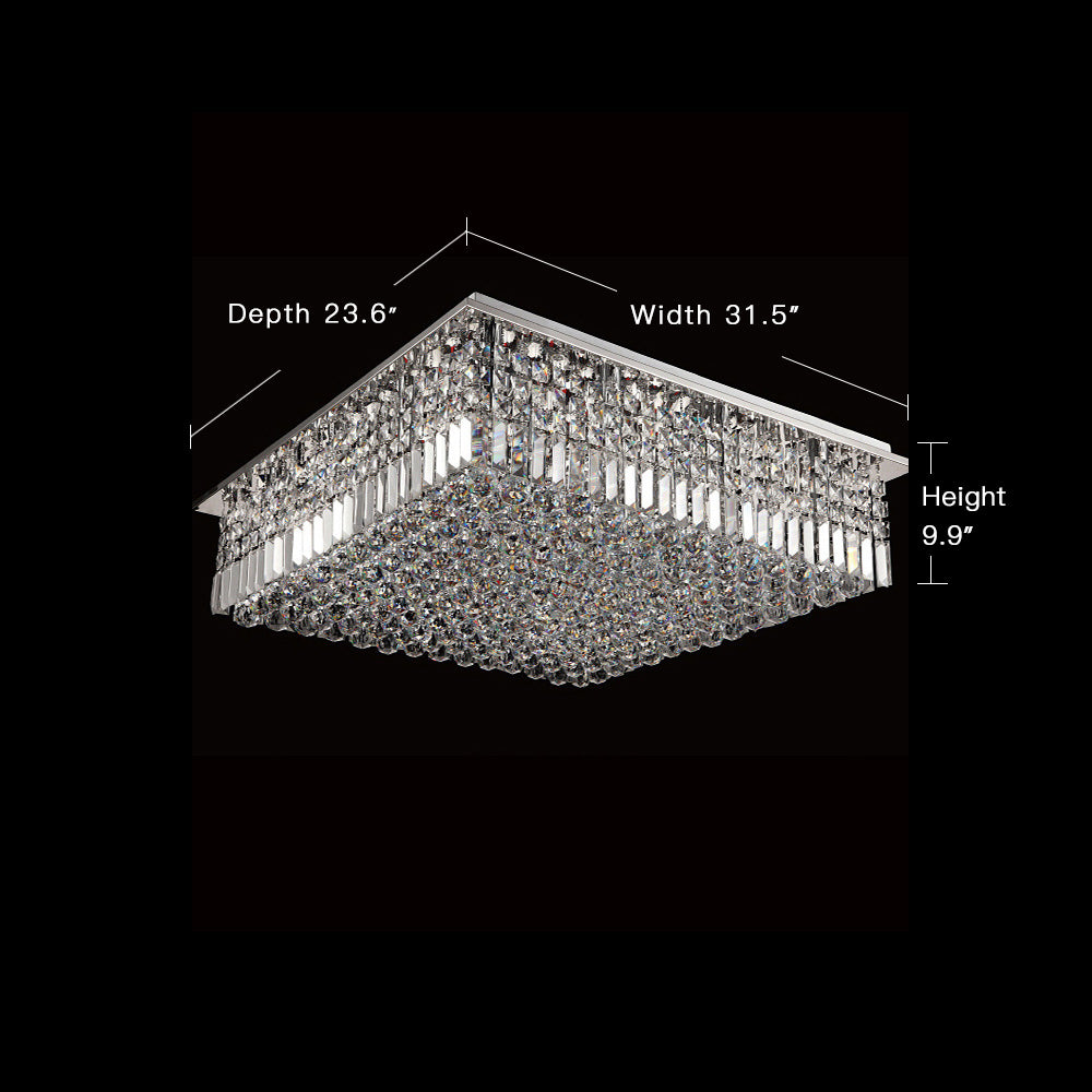 Rectangular Raindrop Crystal Chandelier Ceiling Lights