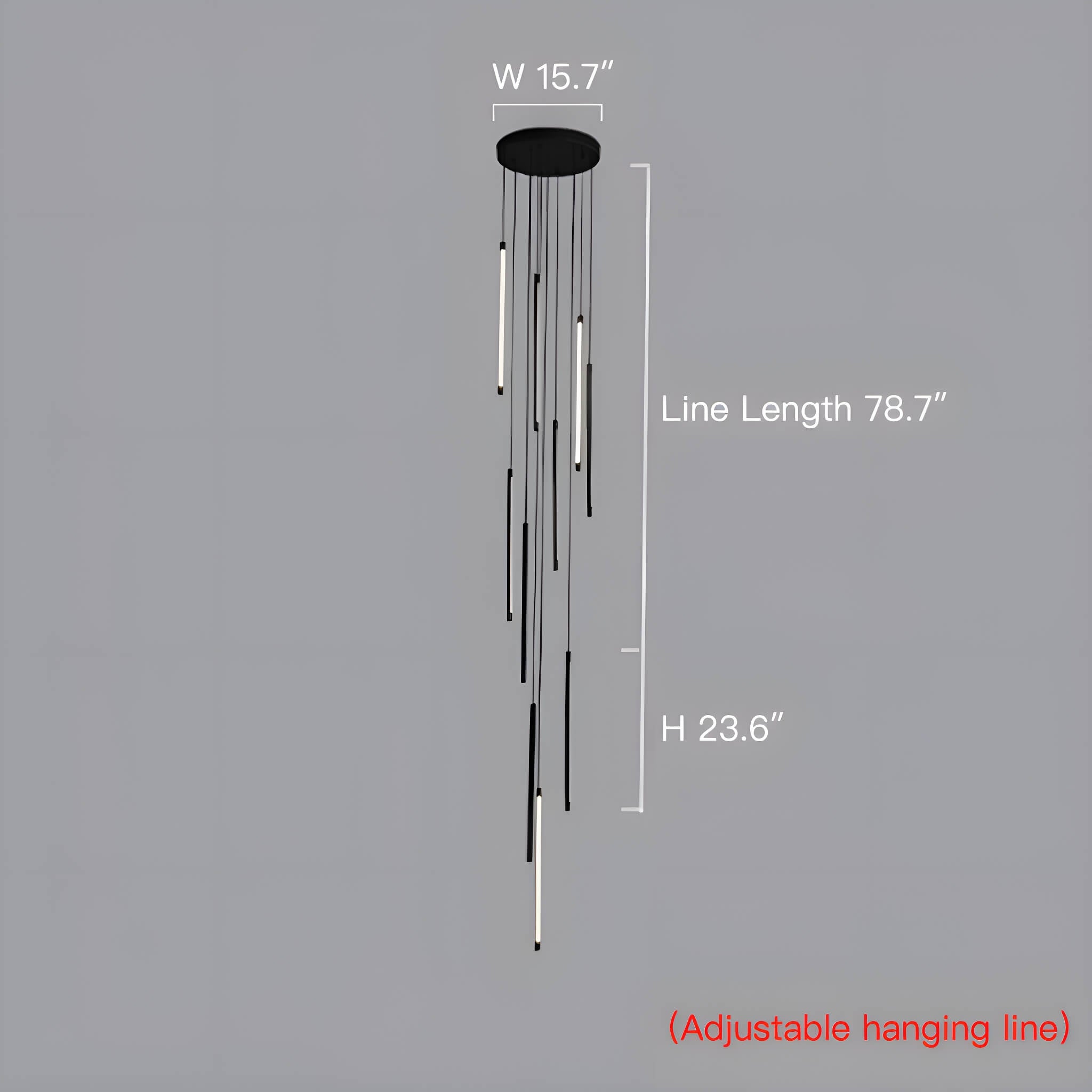 10 Lights LED Dimmable Black Hanging Light Fixtures-size | Sofary Lighting