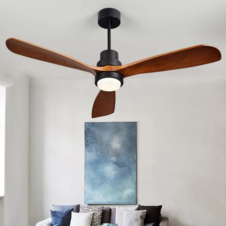 Wood Frequency Conversion Pendant Fan Light-livingroom details