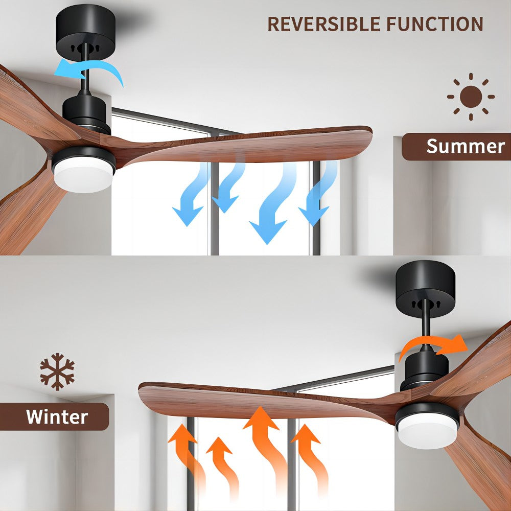 Wood Frequency Conversion Pendant Fan Light-functions