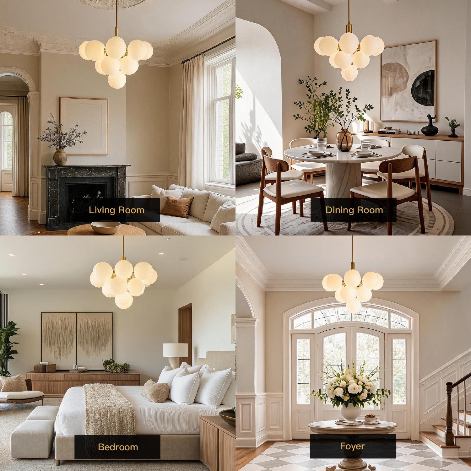 Nuvola Modern Luxury Clear Glass Bubble Cluster Globe Chandelier