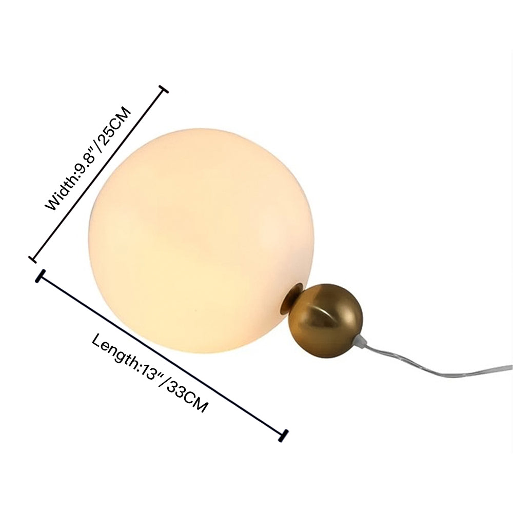 Gold Globe Base White Table Lamp---size