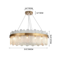 Round Tiered Clear Glass Chandelier Media 6 of 8 - Size Dimension