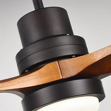Wood Frequency Conversion Pendant Fan Light-fan details