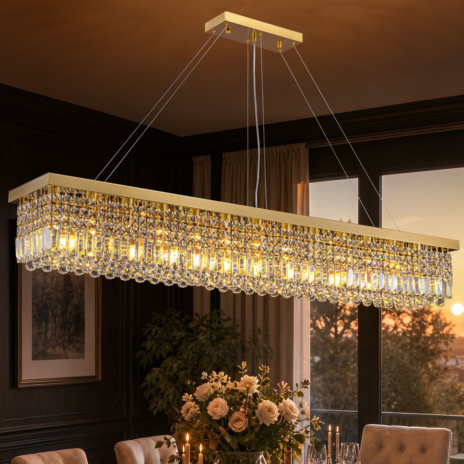 Verona Luxury Linear K9 Crystal Chandelier