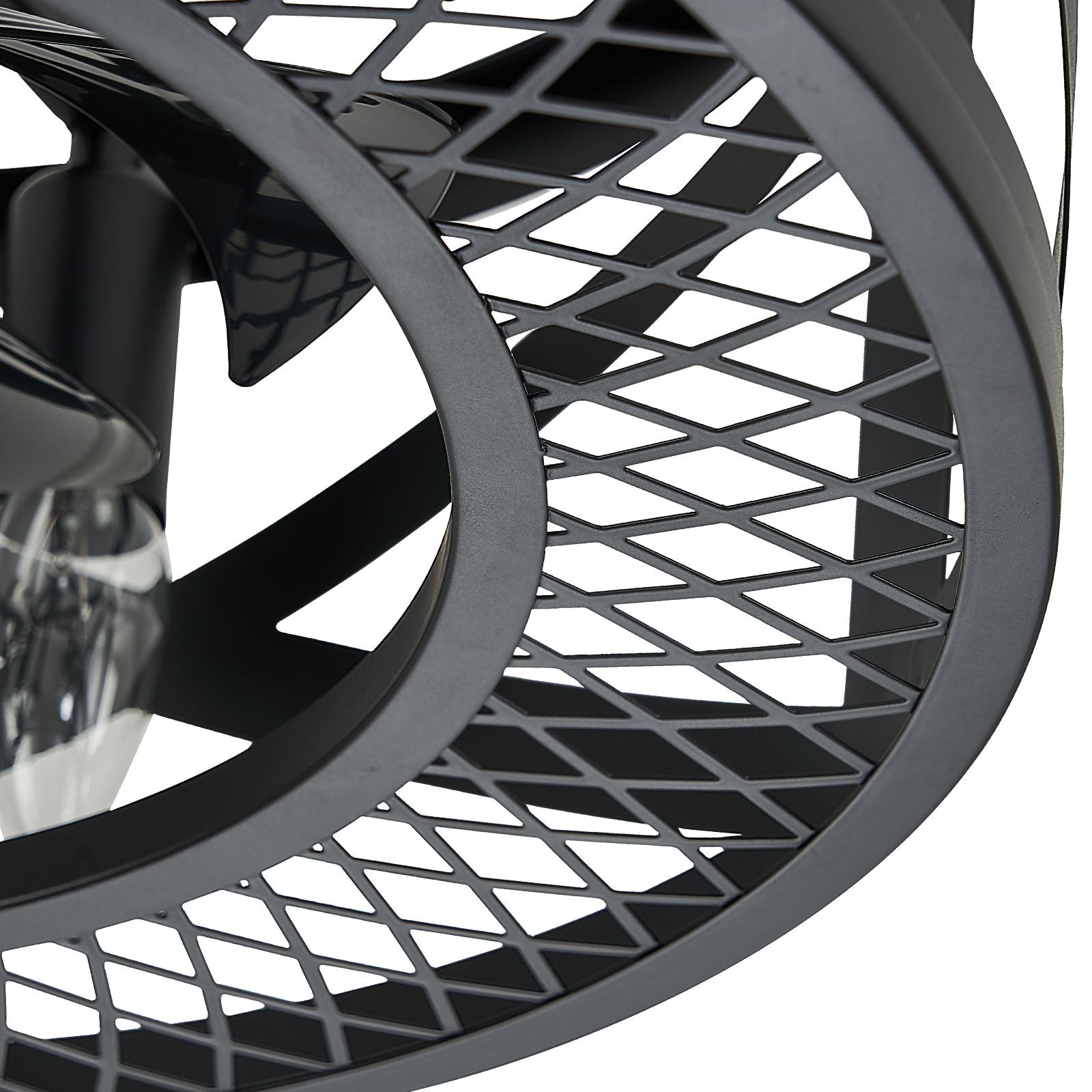Modern Industrial Caged Ceiling Fan with Light
