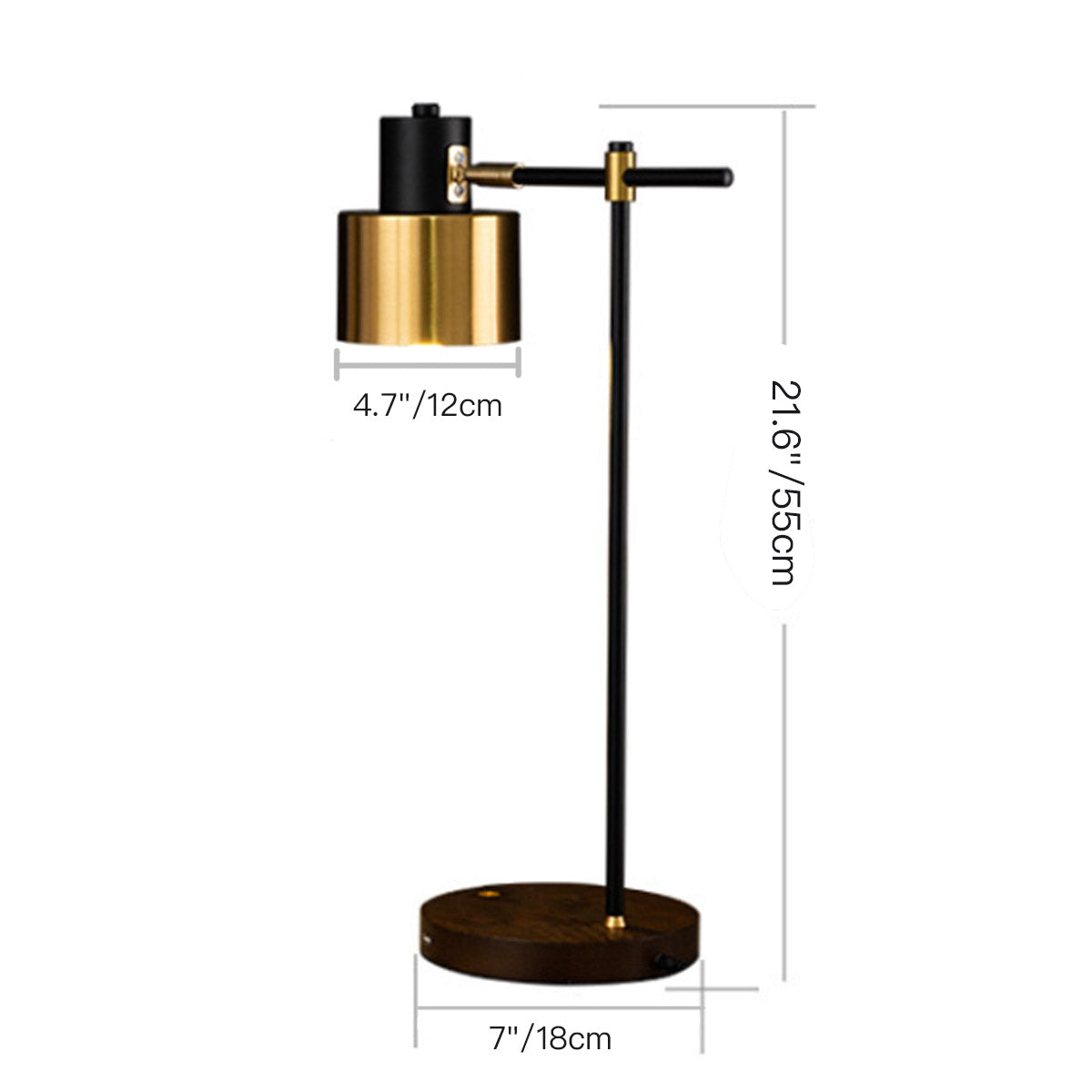 Modern Gold & Black Desktop Touch Lamp