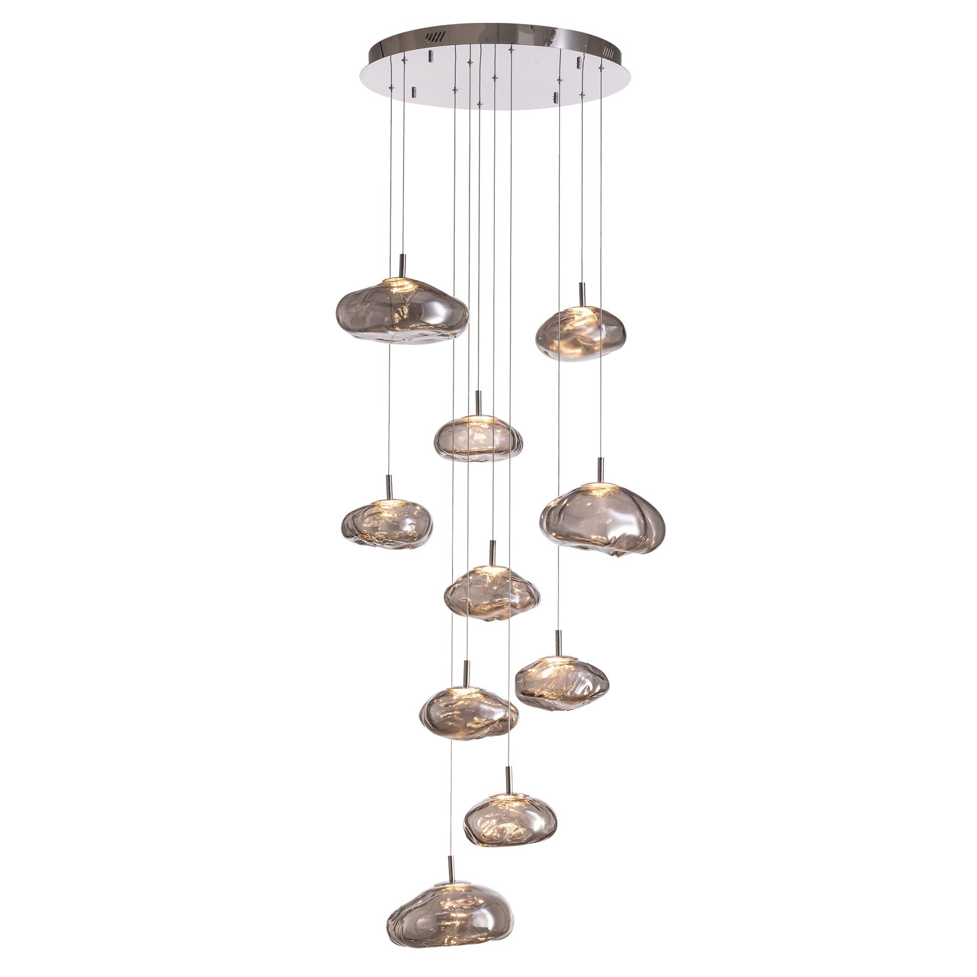 Astral Modern 10-Light Dual-Size Cascading Chandelier