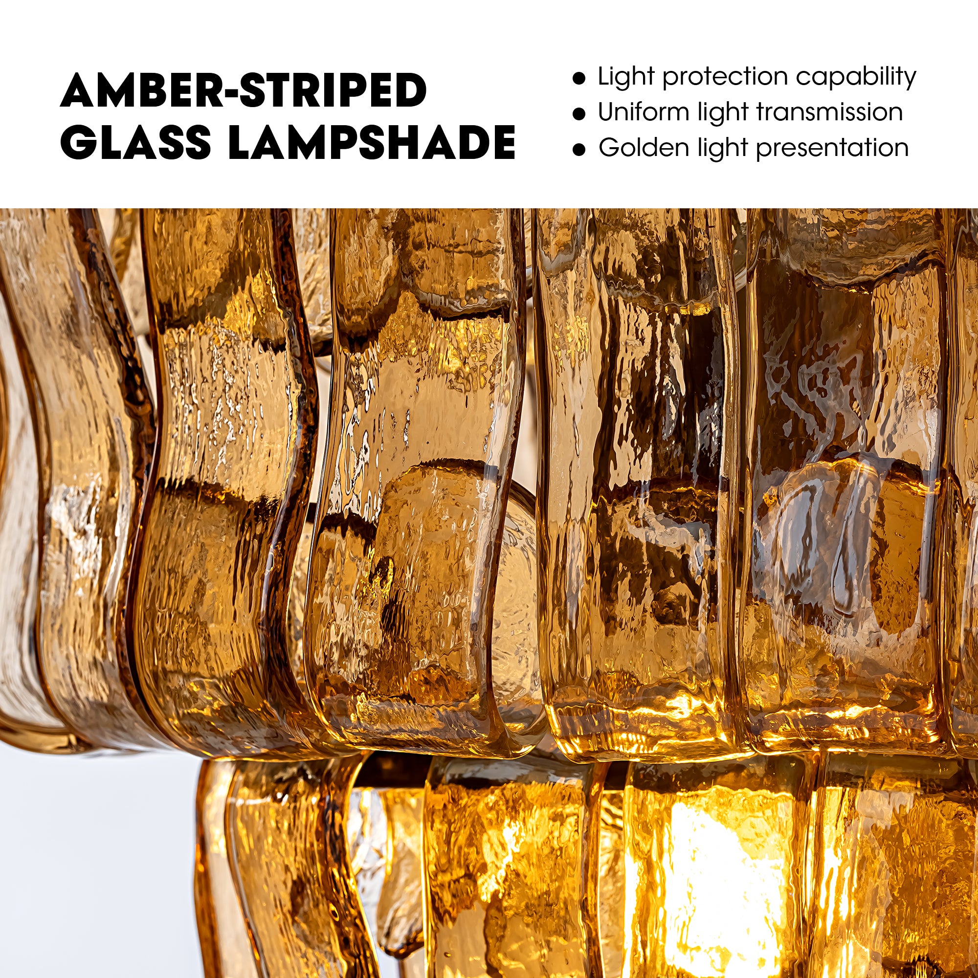 Amberra Modern Amber Glass Linear Chandelier