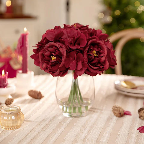 Artificial-Red-Peonies-in-Glass-Vase-with-Faux-Water | Sofary