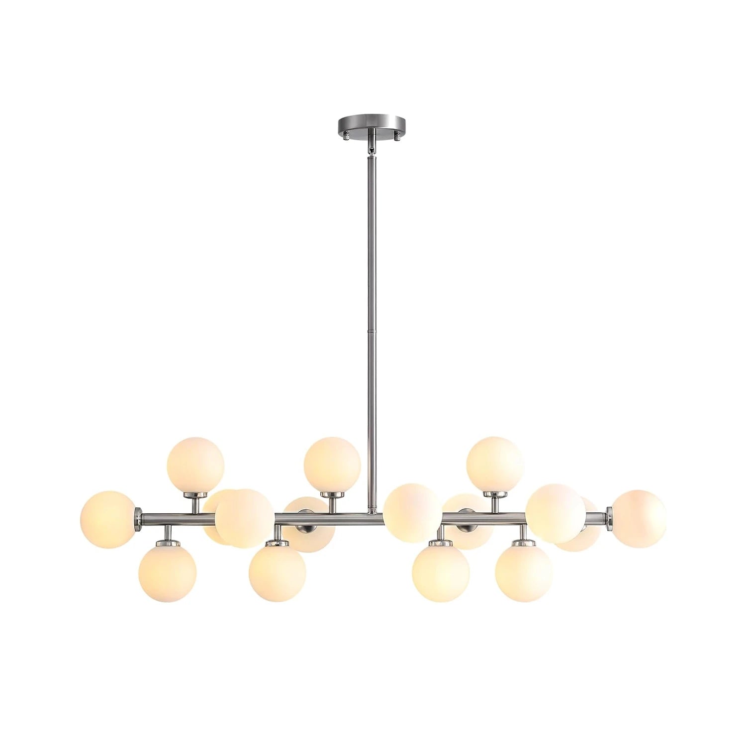 Brushed Nickel Glass Globe Sputnik Chandelier-Sofary Lighting