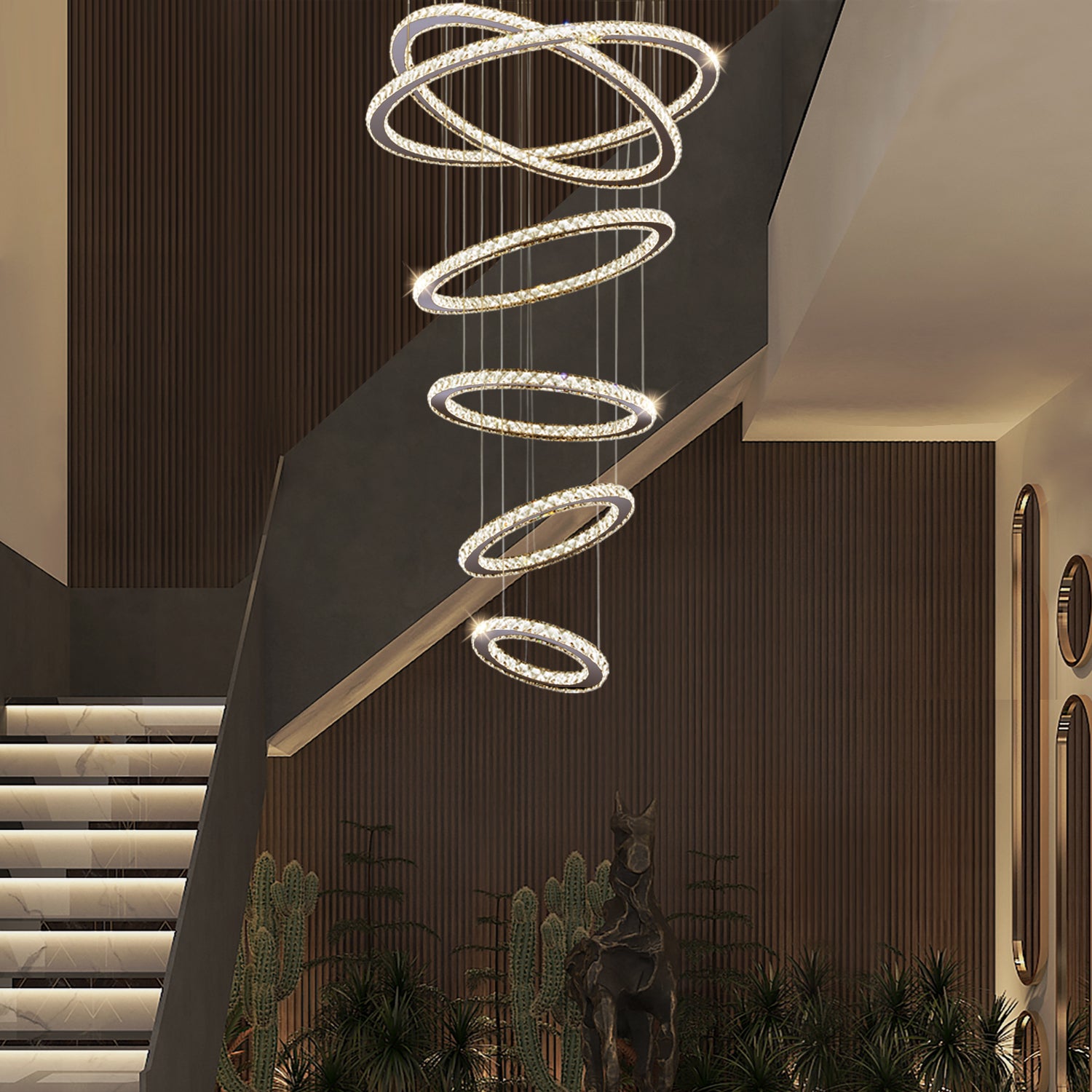 Five & Six Ring Crystal Chandelier Suspension Lights - Living Room | Sofary