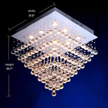Square Seven Tiers Crystal Raindrop Chandelier - Ceiling Lights--size