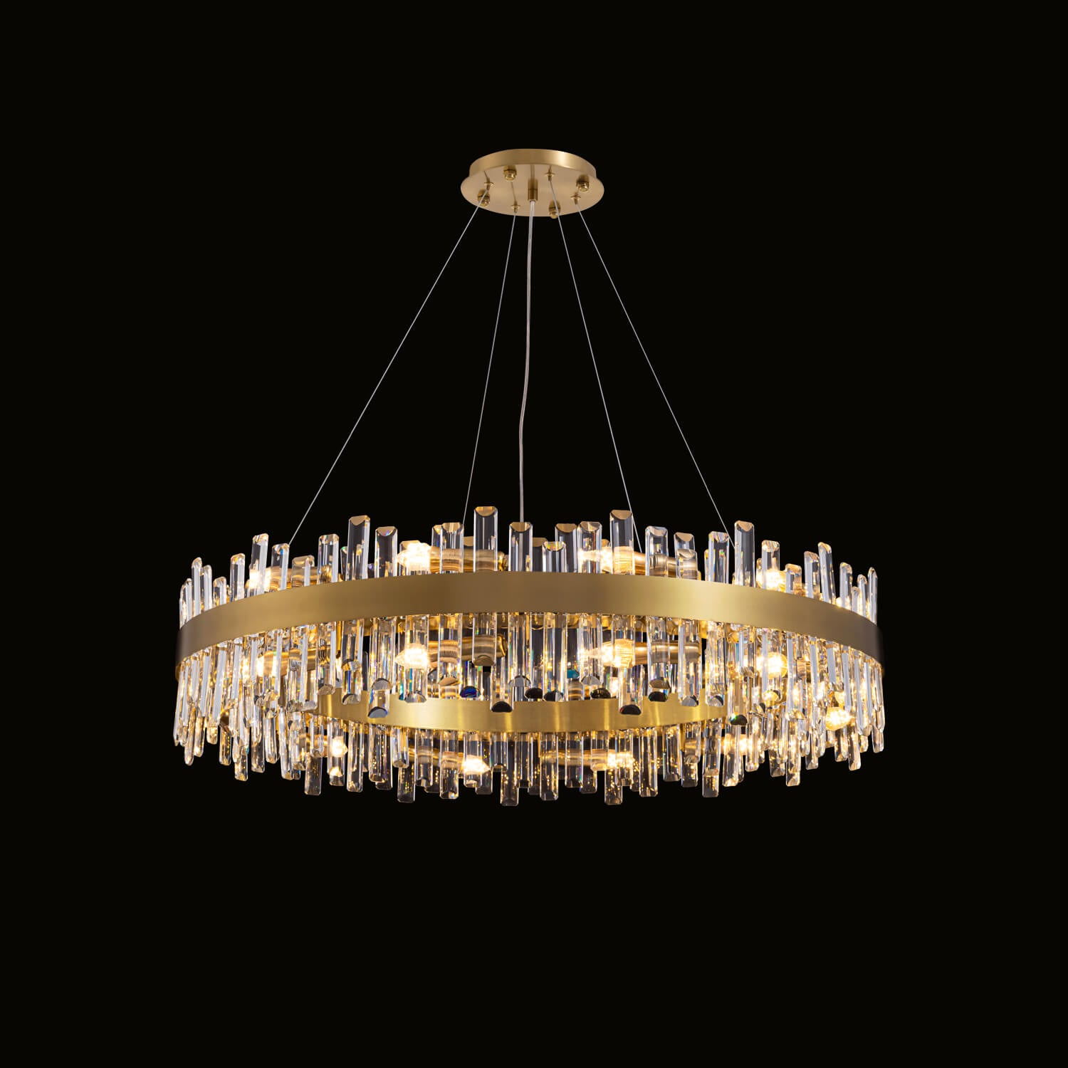 K9 Crystal Gold Chandelier for Dining Room | Brass Frame | Sofary