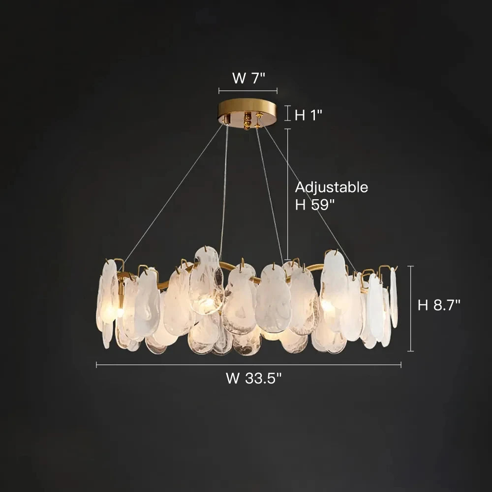 Cloud Modern 8-Light Tiered Cloud Glass Chandelier with Adjustable Cables Size- Sofary Light