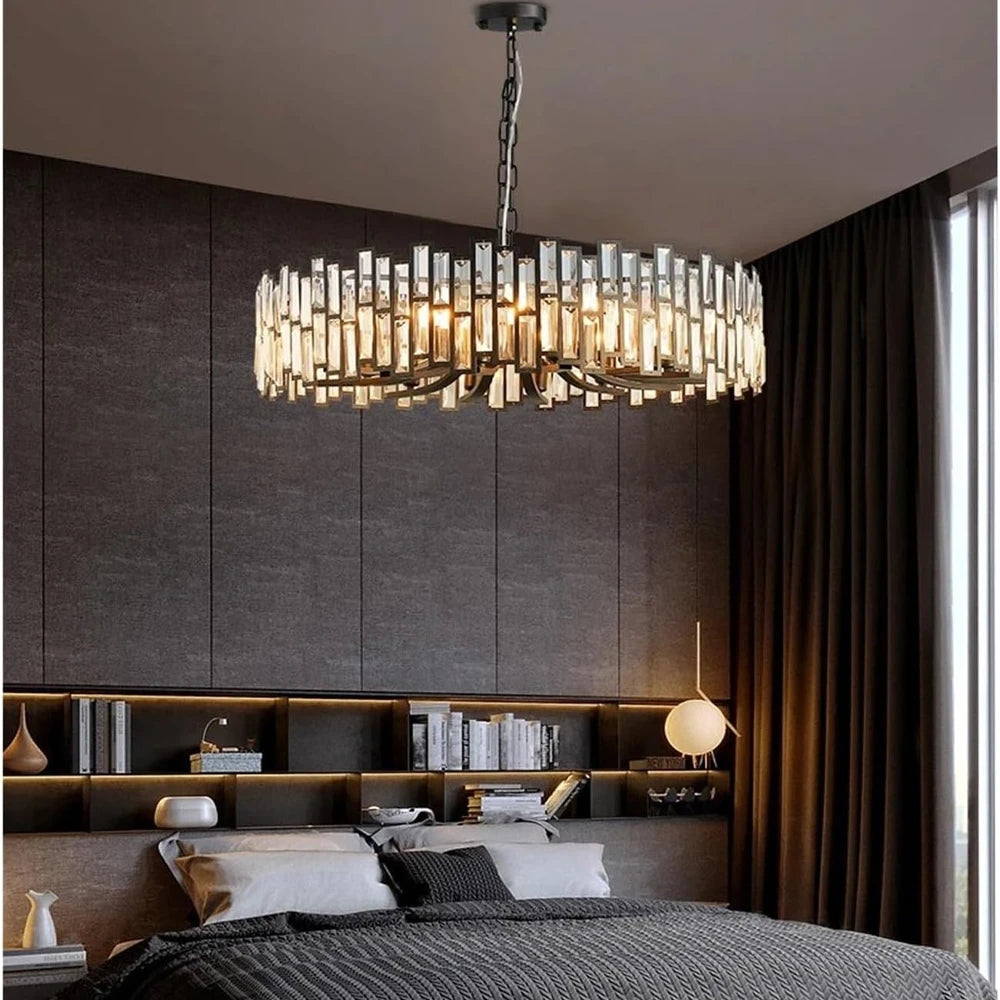Clytia Modern Geometric Dimmable Crystal Chandelier Pendant Lightl for ...