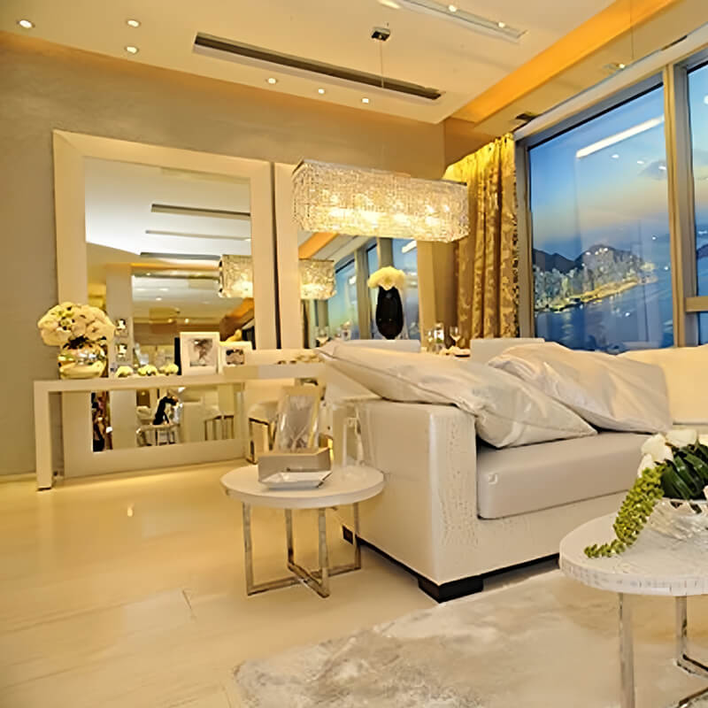 Contemporary Luxury Linear Rectangular Crystal Chandelier