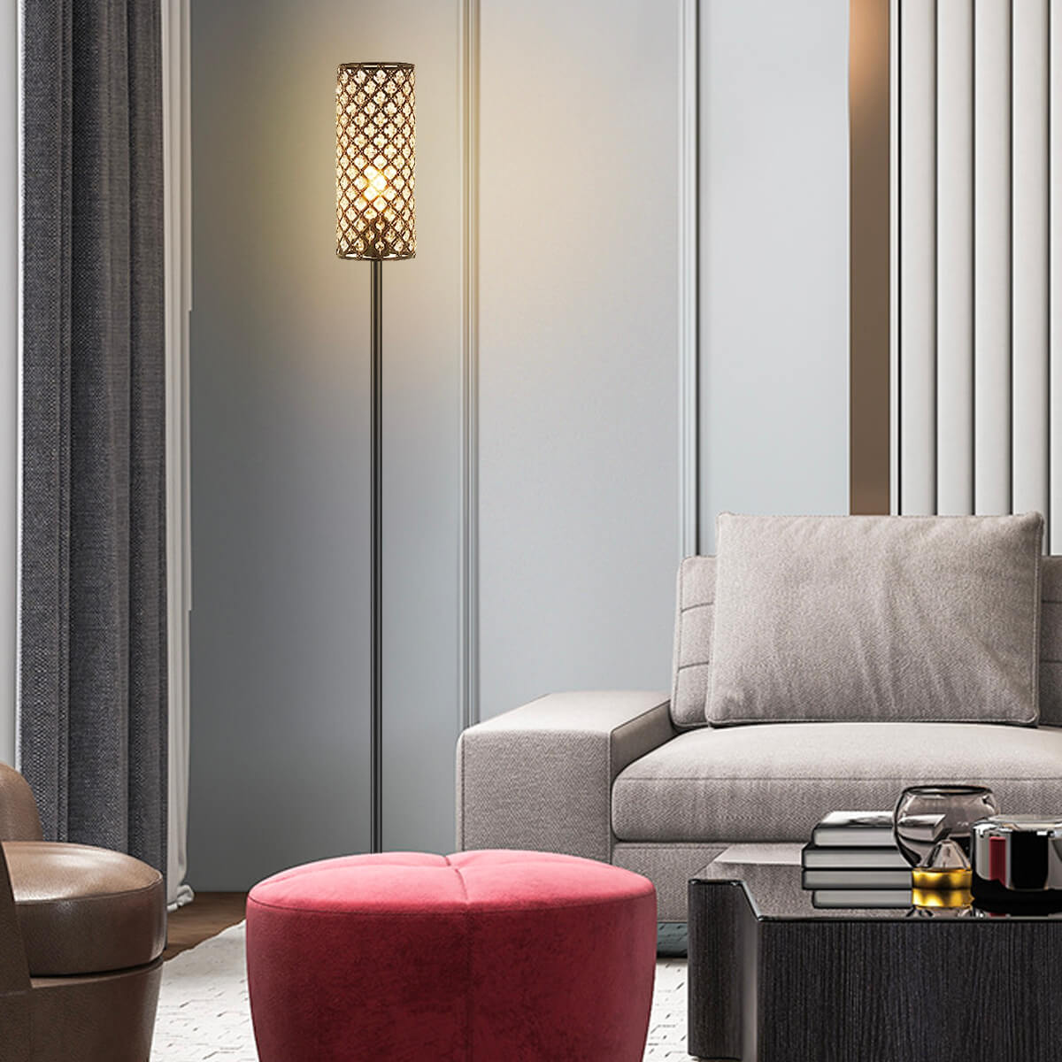 Floor-lamp-iron-modern-crystal-sofa-bedside-lamps-living room1 | Sofary