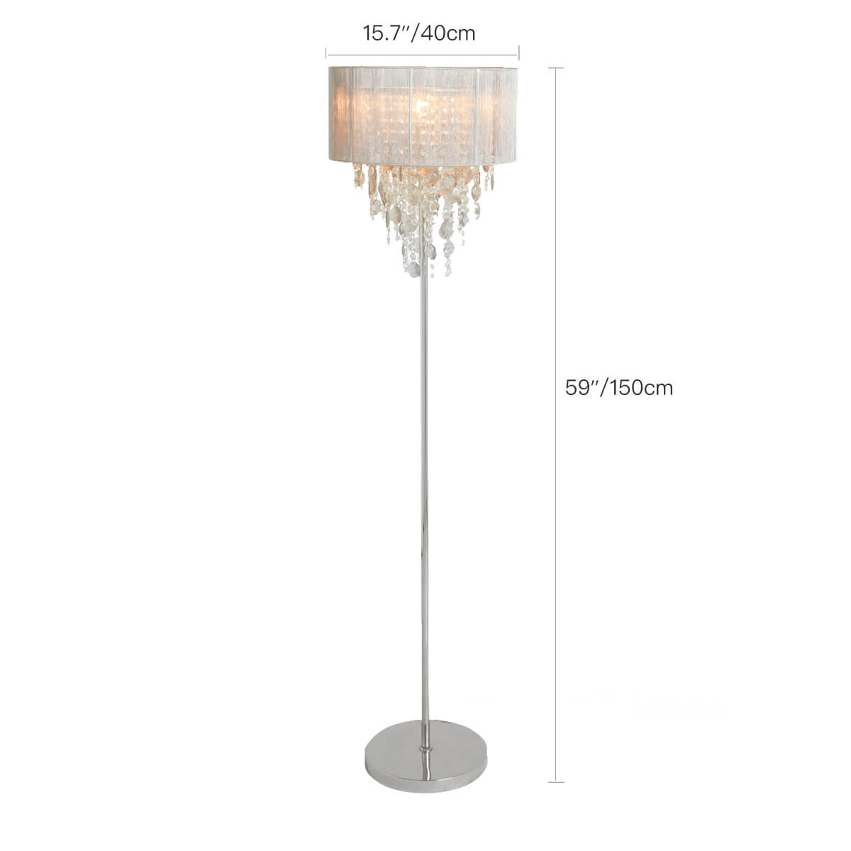 Floor lamp-crystal-light-luxury-Nordic-living-room-sofa-standing-lamp-dimension | Sofary