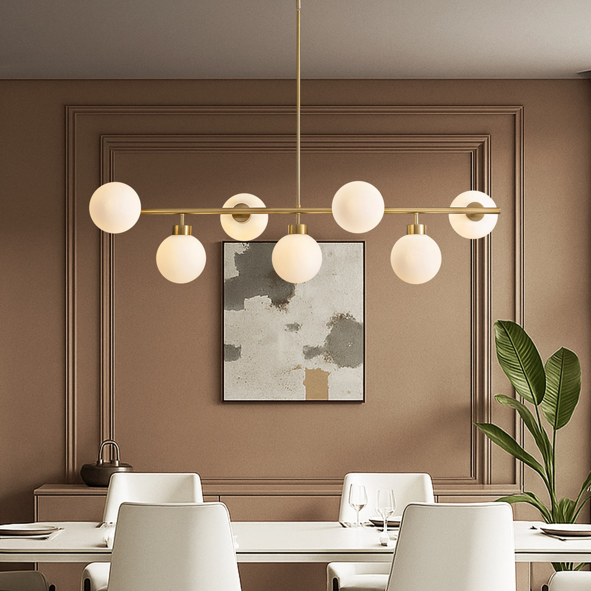 Glass Globe Gold Sputnik Chandelier Pendant Light for Dining Room ...