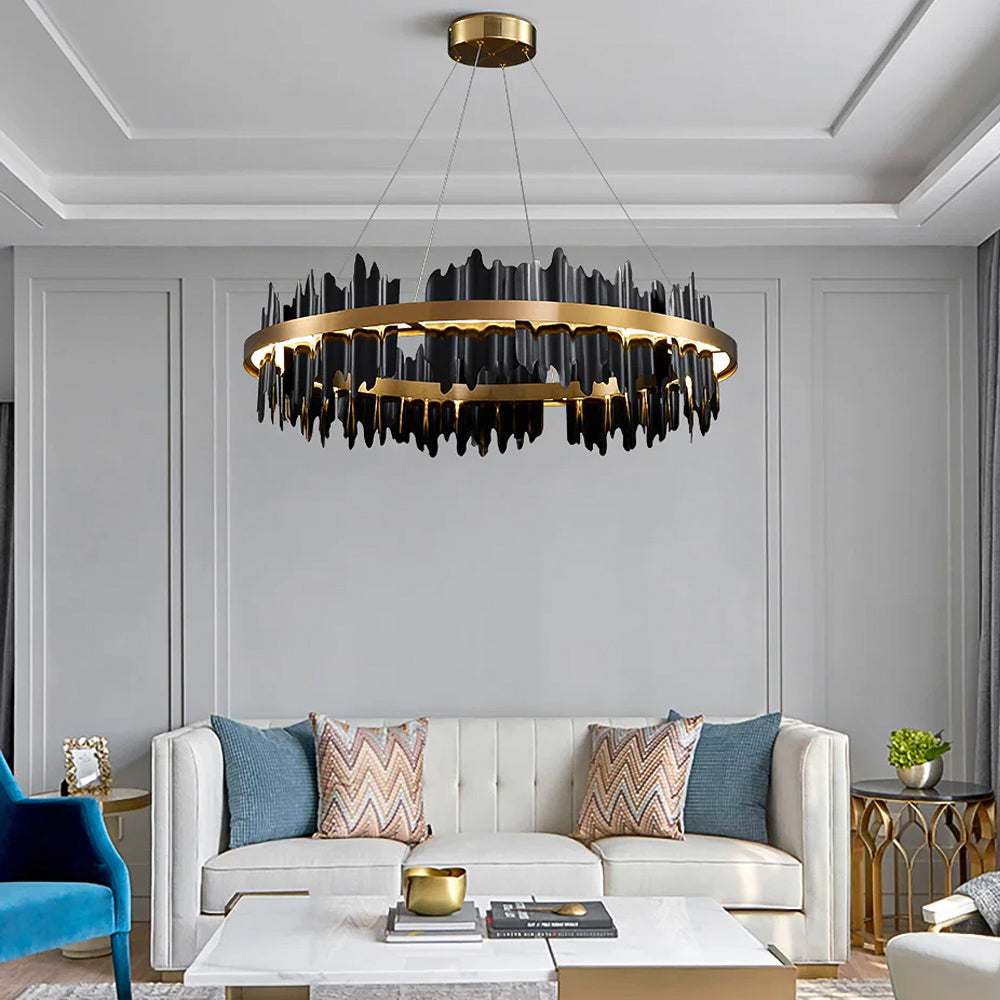 Iceberg-Round-Modern-Gold-Black-Chandelier-Sofary Lighting